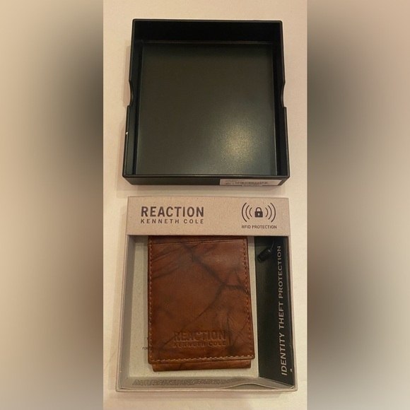 Kenneth Cole REACTION Men's RFID Wallet Brown One Size, Identity Theft Protect - Picture 1 of 8